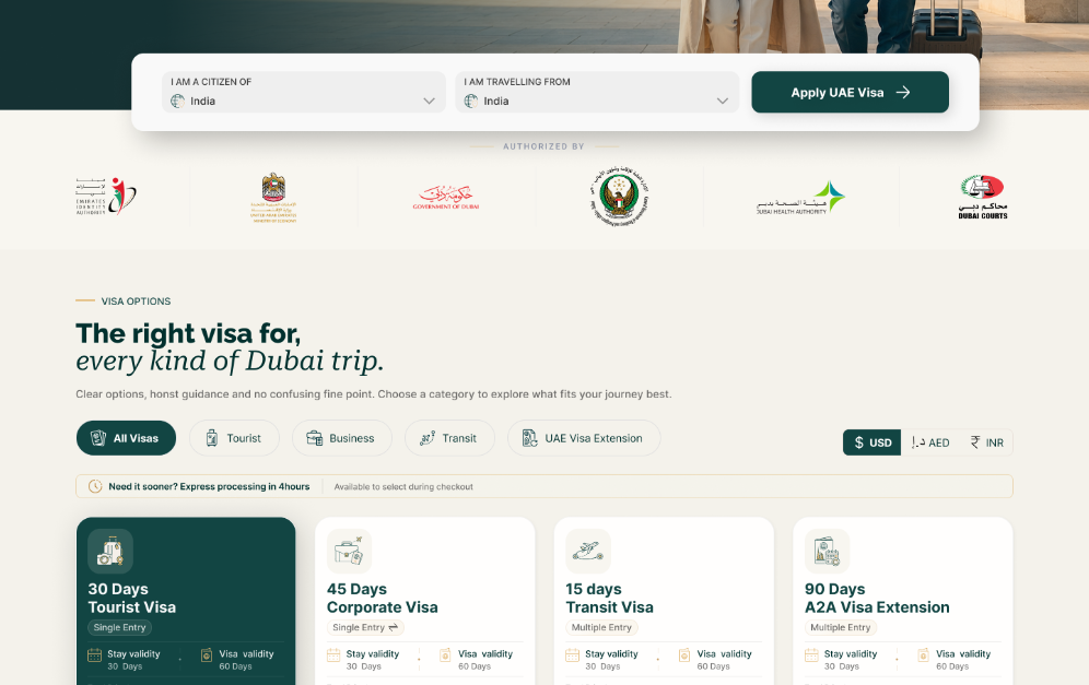 Choose a Dubai visa type